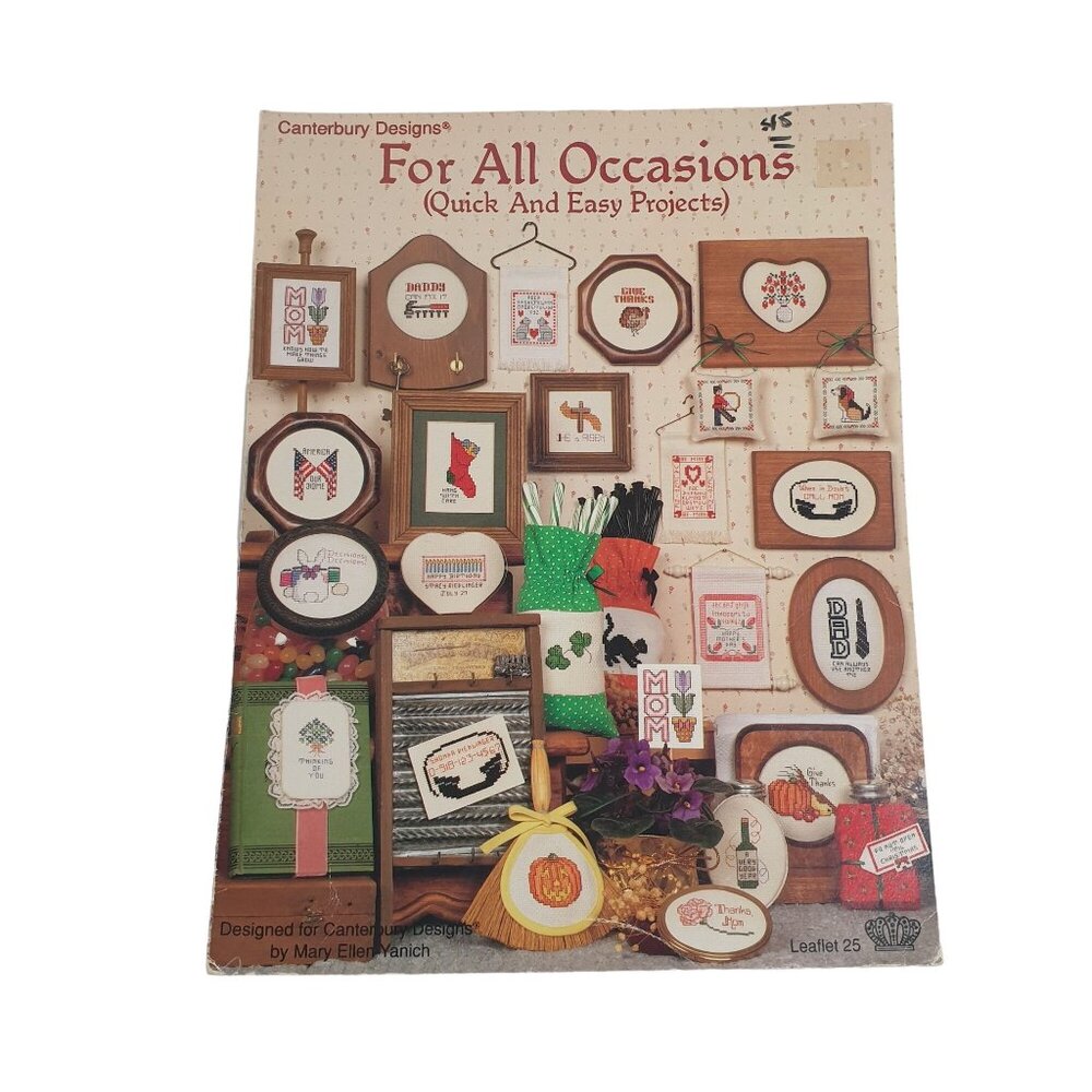 Canterbury Designs For All Occasions Quick Easy Cross Stitch Pattern Book Craft